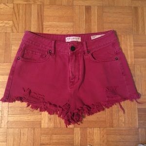 🔥🔥🔥 3/$30 Maroon high waisted distressed shorts